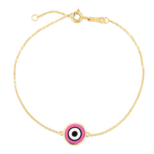 Pink Evil Eye - Bracelet 14K