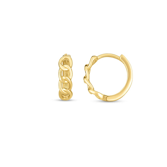 Curb Huggie Hoop - Earring 14K