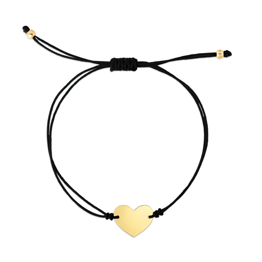 Black Flat heart - Bracelet 14K