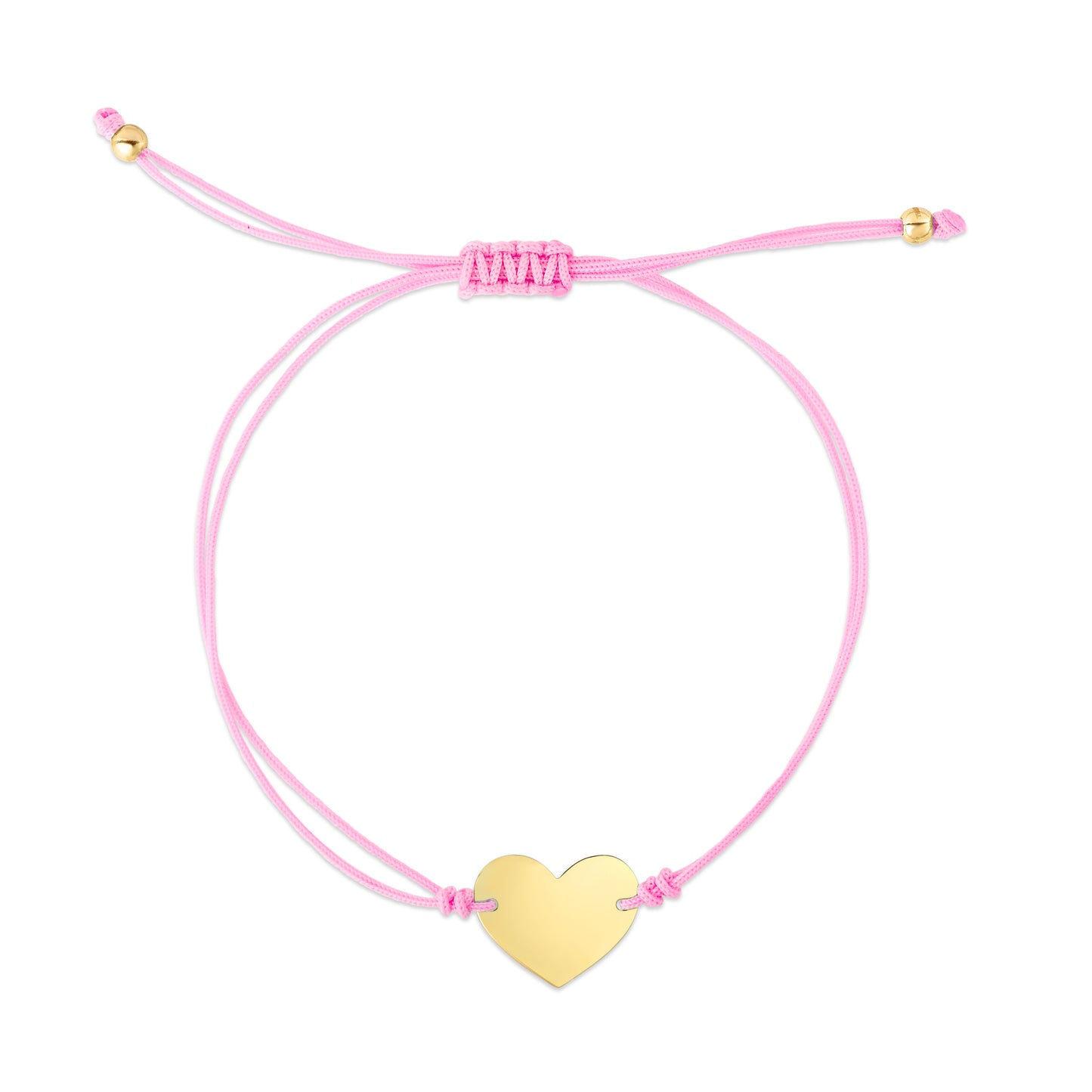 Pink Flat heart - Bracelet 14K