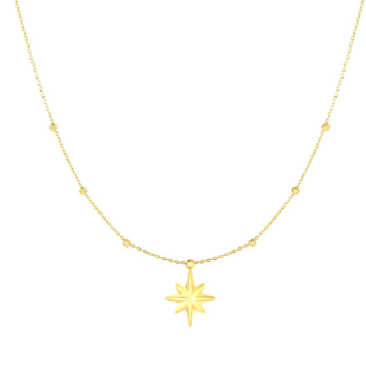 North Star  - Necklace 14K