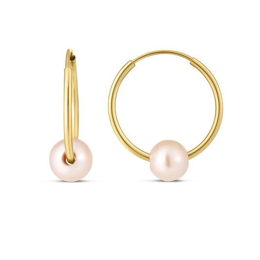 Pearl Hoop - Earring 14K